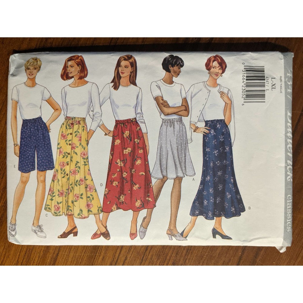 UNCUT Butterick Skirt Pattern 4347 Size L-XL